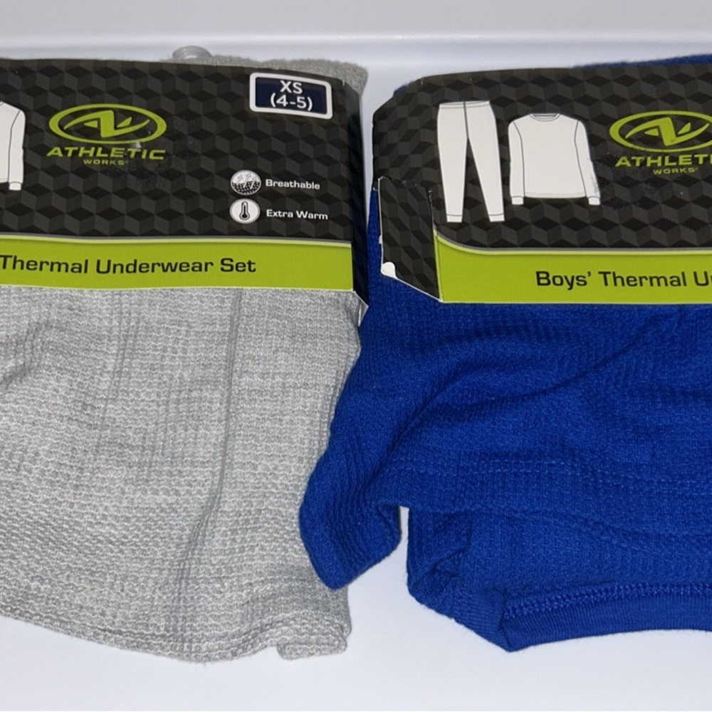 Athletic Works Men's Thermal Underwear Set - Gray and Blue